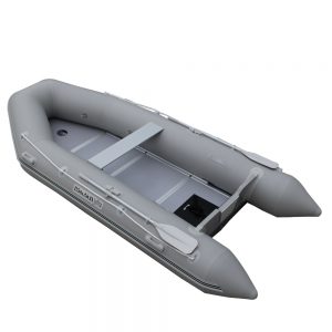 Inflatable boat with plywood floor